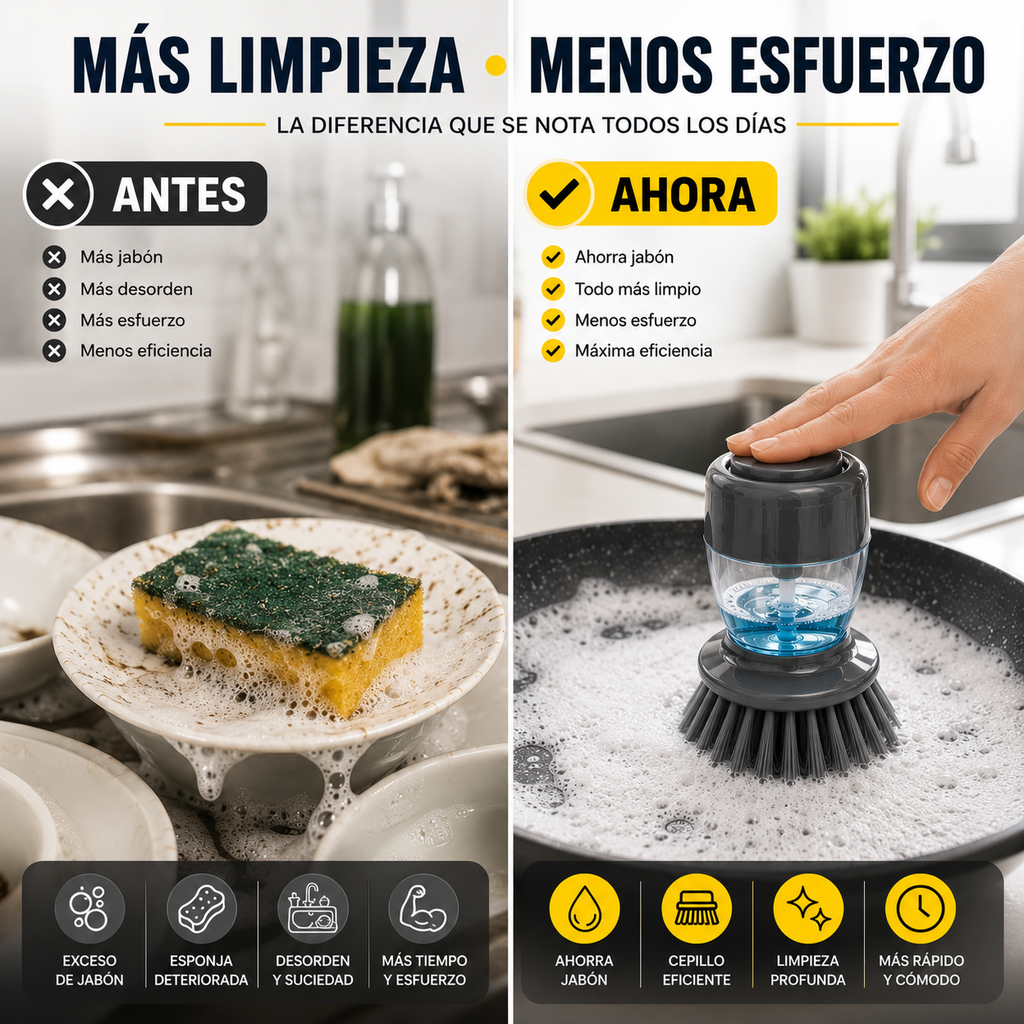 Cepillo Dispensador + 2 Toallas Microfibra
