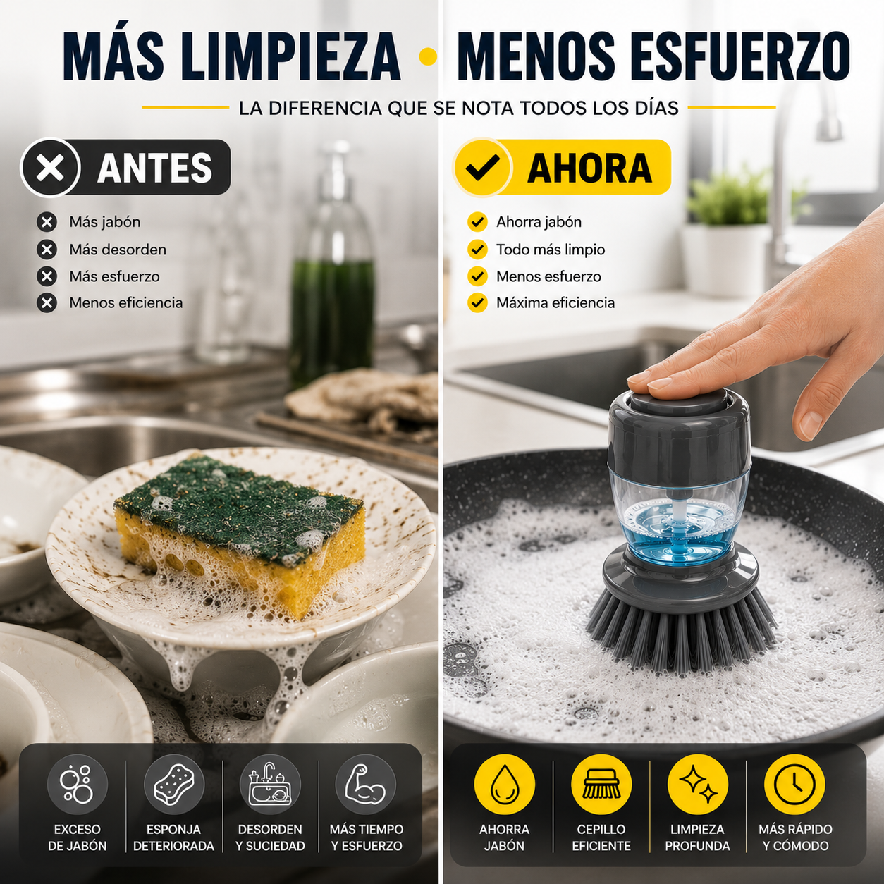 Cepillo Dispensador + 2 Toallas Microfibra