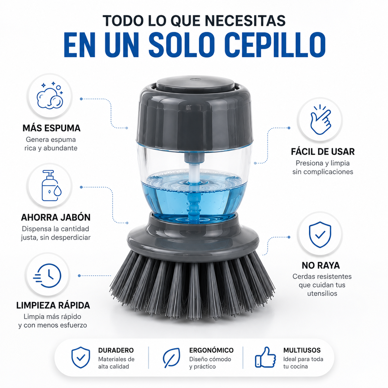 Cepillo Dispensador + 2 Toallas Microfibra